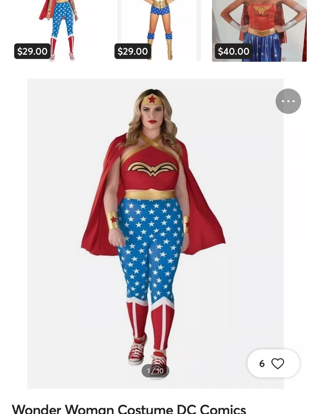 Wonder Woman Costume - Red, Blue & Gold